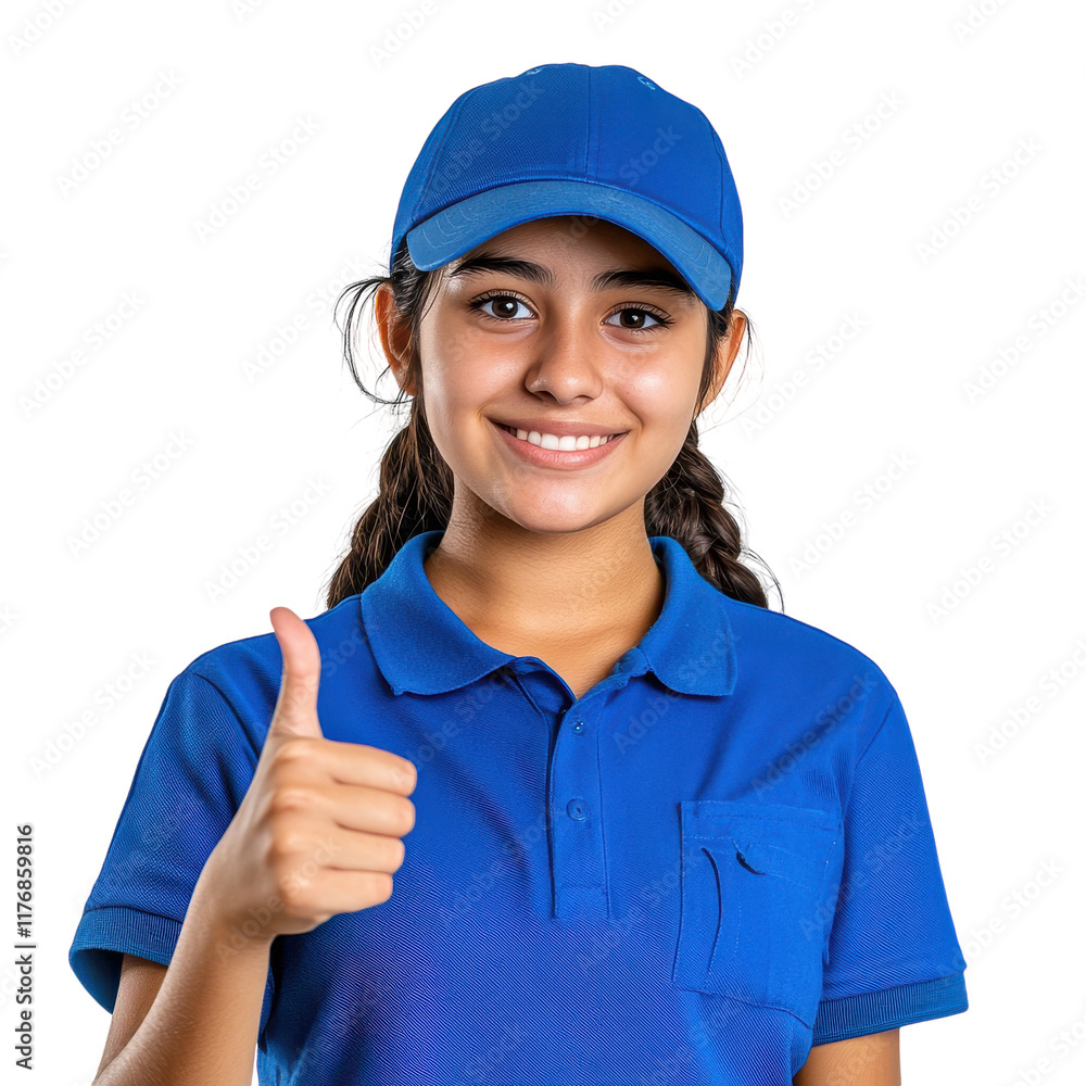 Teenage Latin American Employee in a Professional Setting on transparent background