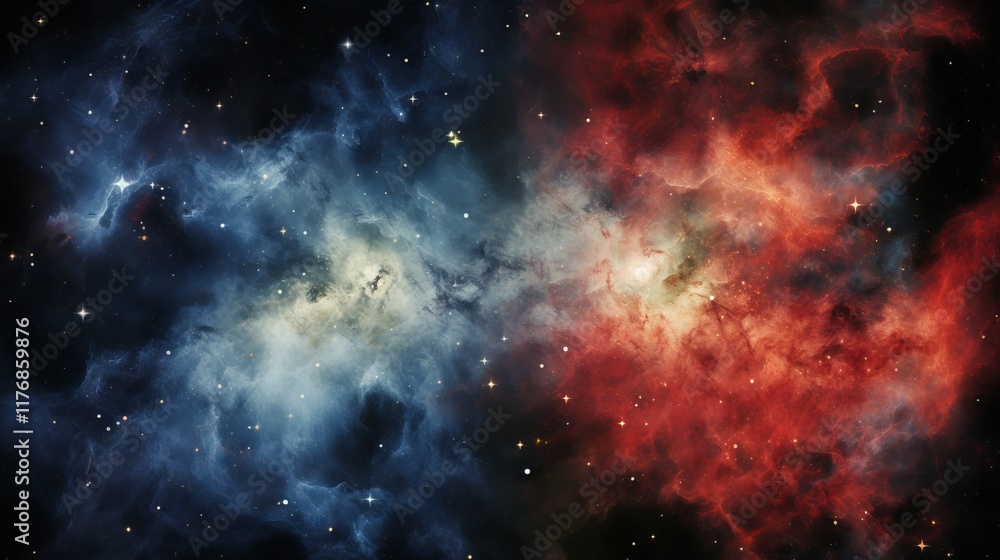 Fototapeta premium Celestial dance of colors illuminating the cosmic expanse in vivid hues. Generative AI