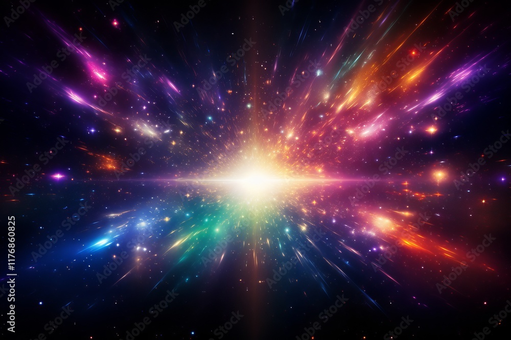 Vibrant cosmic explosion showcasing a myriad of colors in deep space. Generative AI Vibrant cosmic explosion showcasing a myriad of colors in deep space. Generative AI