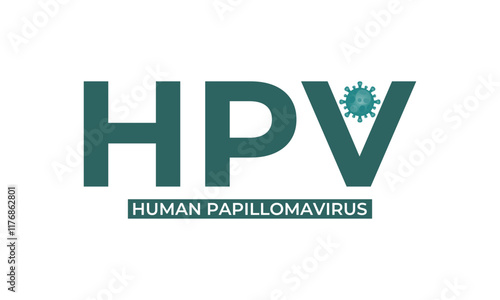 Vector graphic of HPV -Human papilloma virus vaccine Vector design background template. Vector illustration. Eps 10.