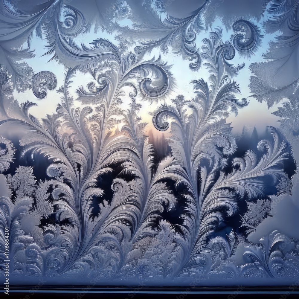 251 Frosty Windows Intricate frost patterns covering windowpanes 251 Frosty Windows Intricate frost patterns covering windowpanes