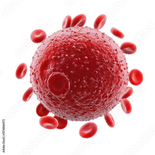 Red Blood Cell in Motion: A Microscopic Perspective on transparent background photo