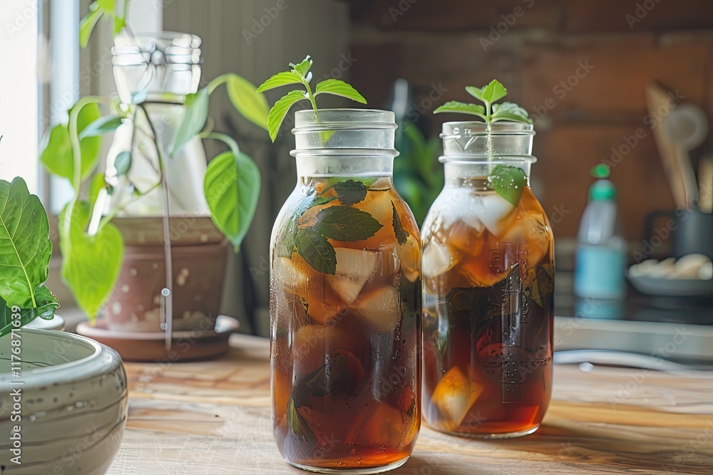 Refreshing cold brew with a hint of sweetness with ice cube Refreshing cold brew with a hint of sweetness with ice cube