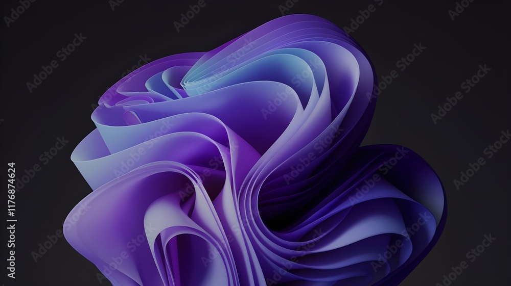 Obraz premium abstract wave like 3d render purple blue background