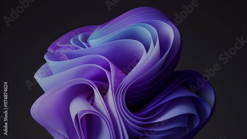 abstract wave like 3d render purple blue background