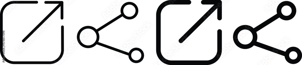 Share icon set. Share arrow symbol. Share line style icons
Share icon set. Share arrow symbol. Share line style icons
