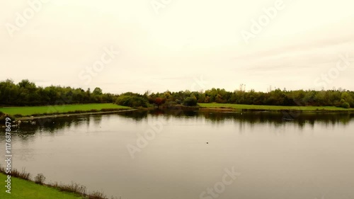 Wintersett in Wakefield England reservoir drone aerial  photo