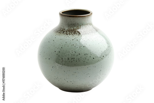 Elegant ceramic vase with a glossy finish and speckled texture perfect for home decor