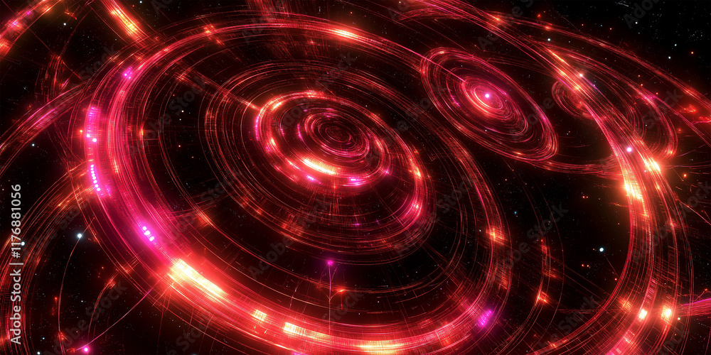 Obraz premium Cosmic Swirls: Radiant Galactic Circles