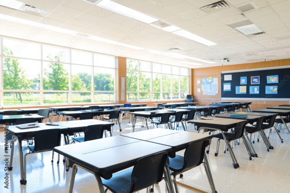 Innovative classroom design incorporating technology in modern educational spaces bright learning environment interior photography contemporary viewpoint Innovative classroom design incorporating technology in modern educational spaces bright learning environment interior photography contemporary viewpoint
