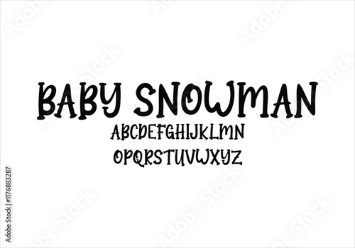 baby Snowman font for logo and headline. Isolated vector typeset