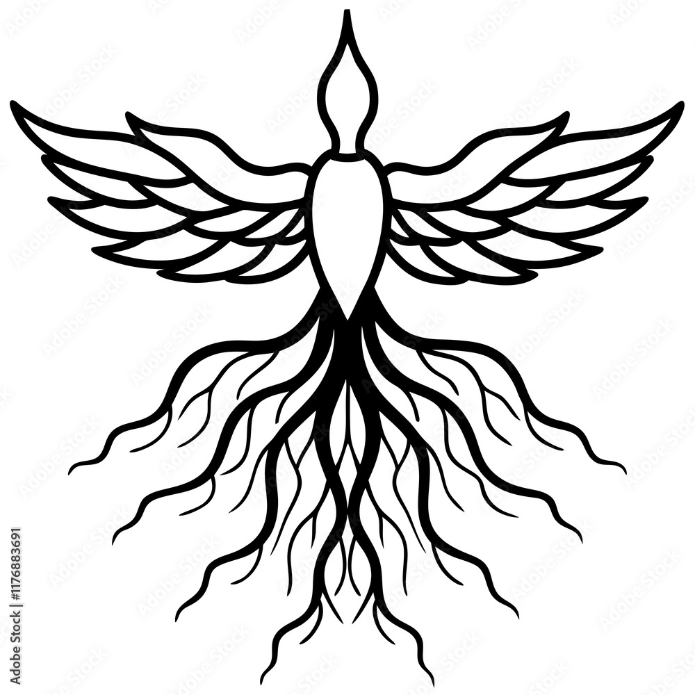Wings of Freedom, Roots of Strength - Vector Design Wings of Freedom, Roots of Strength - Vector Design