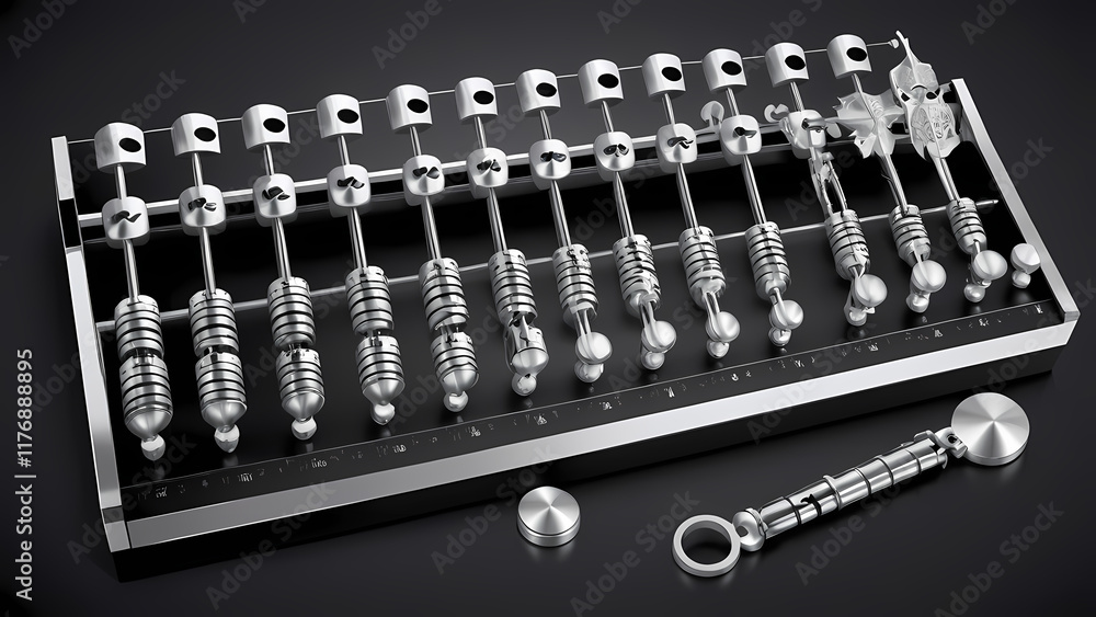 Detailed illustration of a professional glockenspiel with precision knobs and high-gloss keys, designed for music technology, performance, and educational graphic content. Detailed illustration of a professional glockenspiel with precision knobs and high-gloss keys, designed for music technology, performance, and educational graphic content.