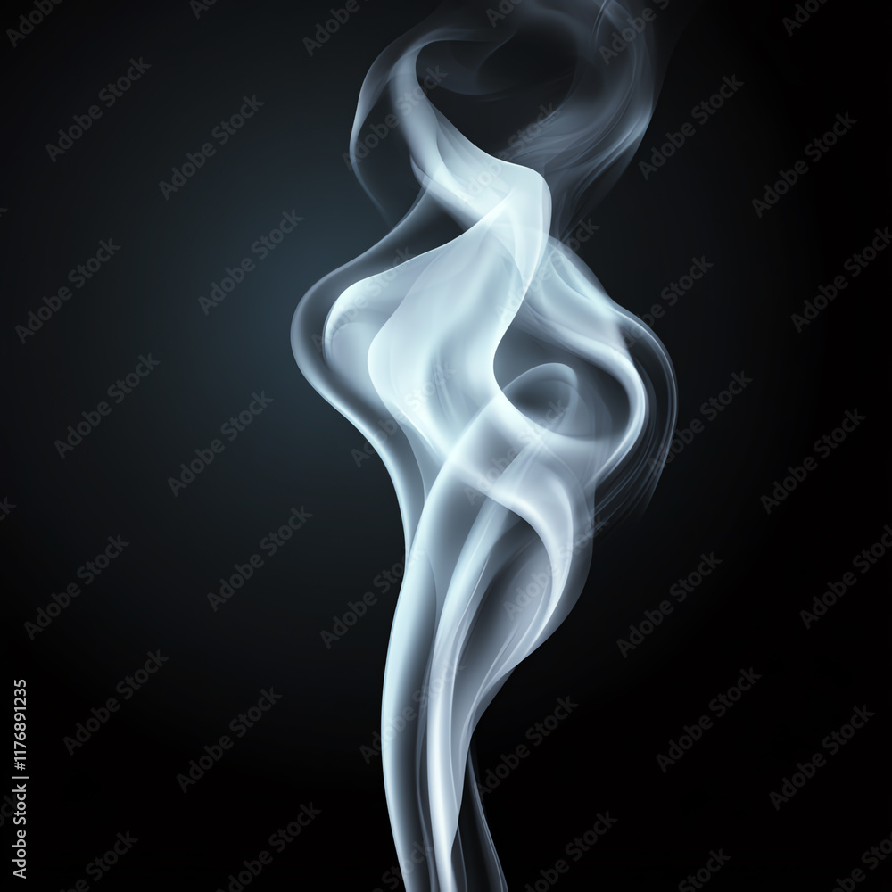 A captivating swirl of white smoke on a dark background, showcasing the beauty of natural elements and fluid motion. A captivating swirl of white smoke on a dark background, showcasing the beauty of natural elements and fluid motion.