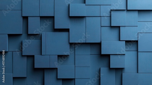 This textured blue wall art with interlocking patterns creates a dynamic visual tension, ideal for modern décor and abstract art enthusiasts.