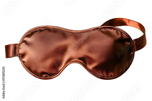 Shiny brown silk sleep mask to block out all light isolated png file photo