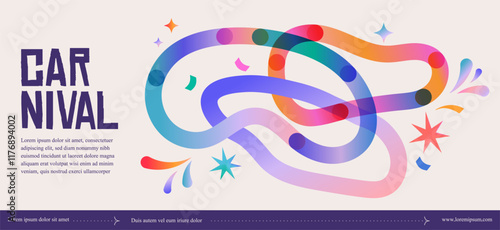 Abstract carnival banner. Colorful vector background