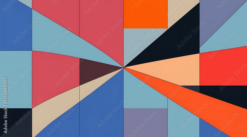 Fototapeta premium Abstract Geometric Pattern: A vibrant and captivating abstract geometric pattern, featuring a mesmerizing array of colors and shapes.