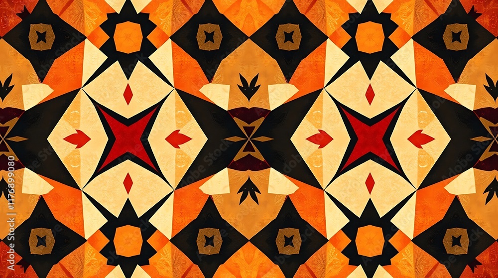 Fototapeta premium Vibrant Geometric Textile Pattern