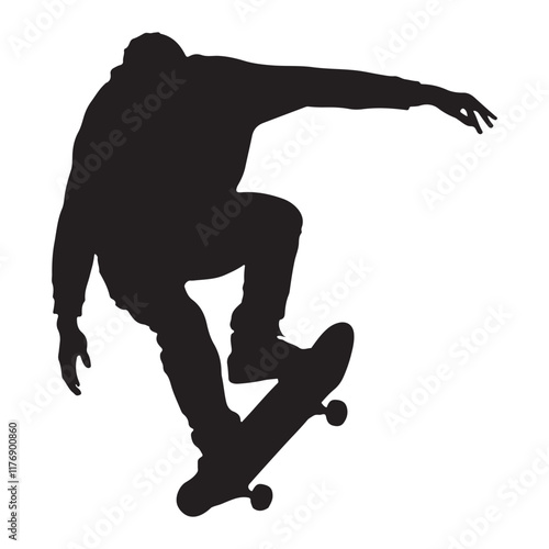 Skateboarder silhouette vector illustration