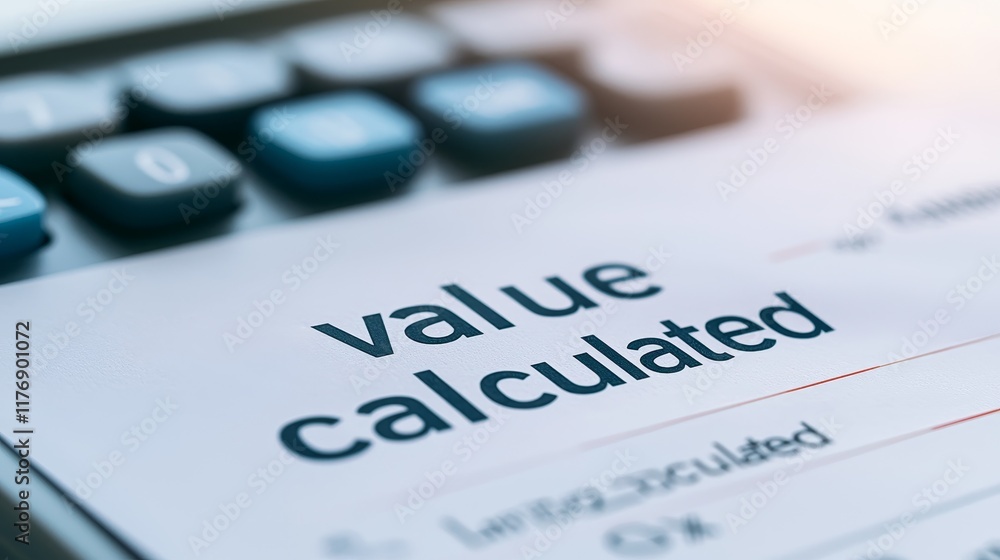 Obraz premium Tax value add concept. Image of a calculator displaying 