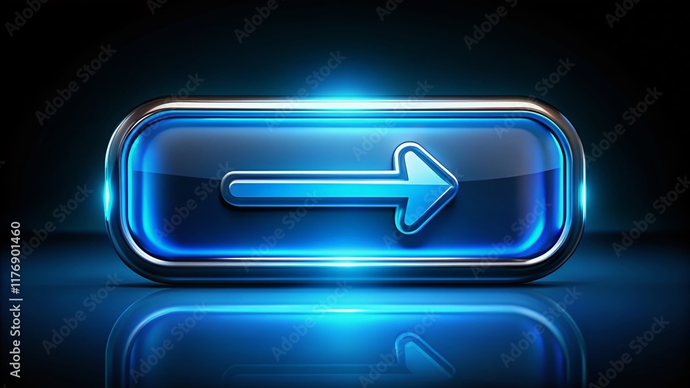 Glowing Blue Web Button Arrow Night Photography Stock Photo Glowing Blue Web Button Arrow Night Photography Stock Photo