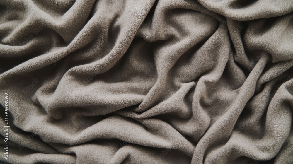 Fototapeta premium Muted Gray Fabric Texture: A Detailed Look at Draped Material