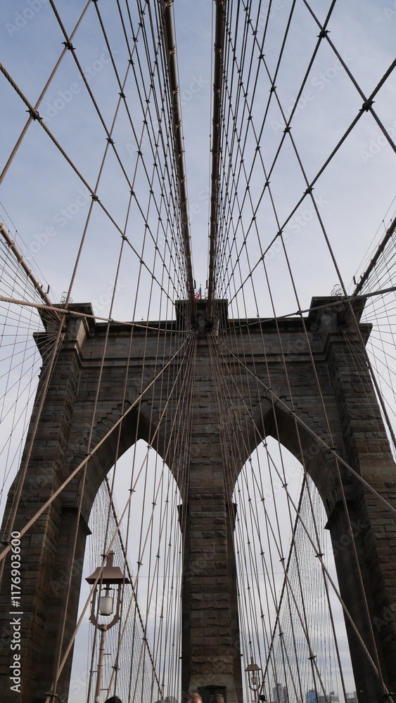 Fototapeta premium New York City, NYC, Manhattan, Brooklyn, Times Square, Central Park, Statue of Liberty, Empire State Building, Brooklyn Bridge, skyline, architecture, gratte-ciel, ville, urbain, métropole, États-Unis