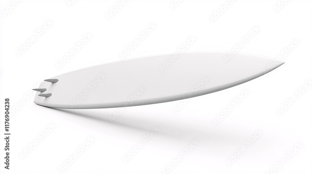 Blank White Surfboard Mockup on a Clean White Background Blank White Surfboard Mockup on a Clean White Background