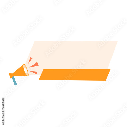 Free Download Promotional Banner with Megaphone. Announcement Banner. Advertisement Banner - GFXLoad