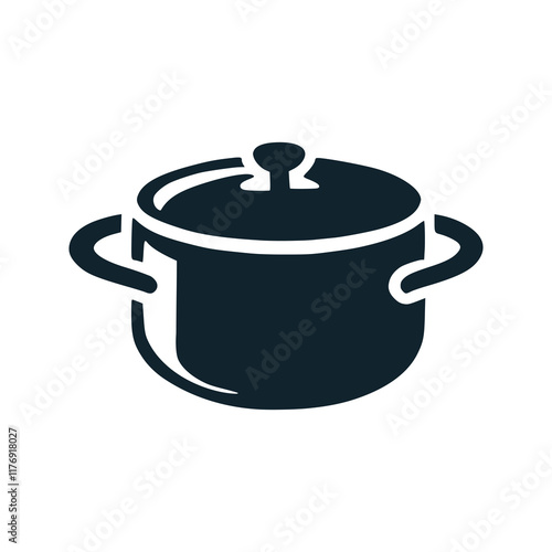 saucepan kitchen appliance logo vector illustration template design