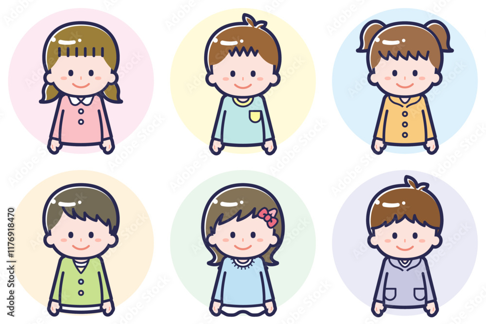 いろいろな人物セット_笑顔_こども いろいろな人物セット_笑顔_こども