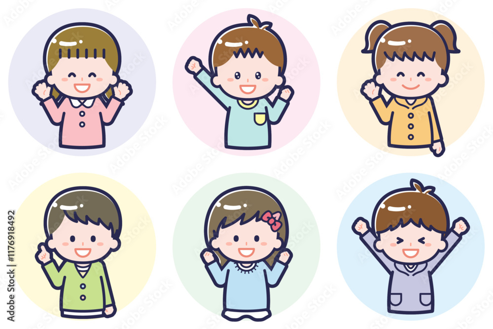 いろいろな人物セット_喜び_こども いろいろな人物セット_喜び_こども