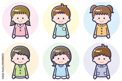 いろいろな人物セット_笑顔_こども
