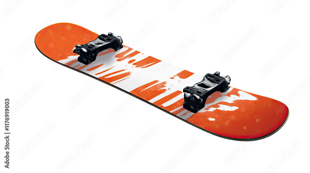 Naklejka premium Snowboard Design: Orange and White Abstract Art 