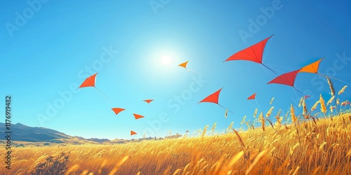 Vibrant Traditional Kites Dancing in the Sky - Makar Sankranti Festival
