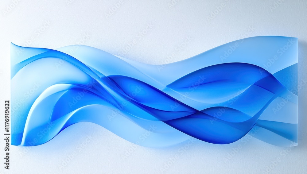 Abstract blue wave design, flowing lines, smooth curves. Abstract blue wave design, flowing lines, smooth curves.