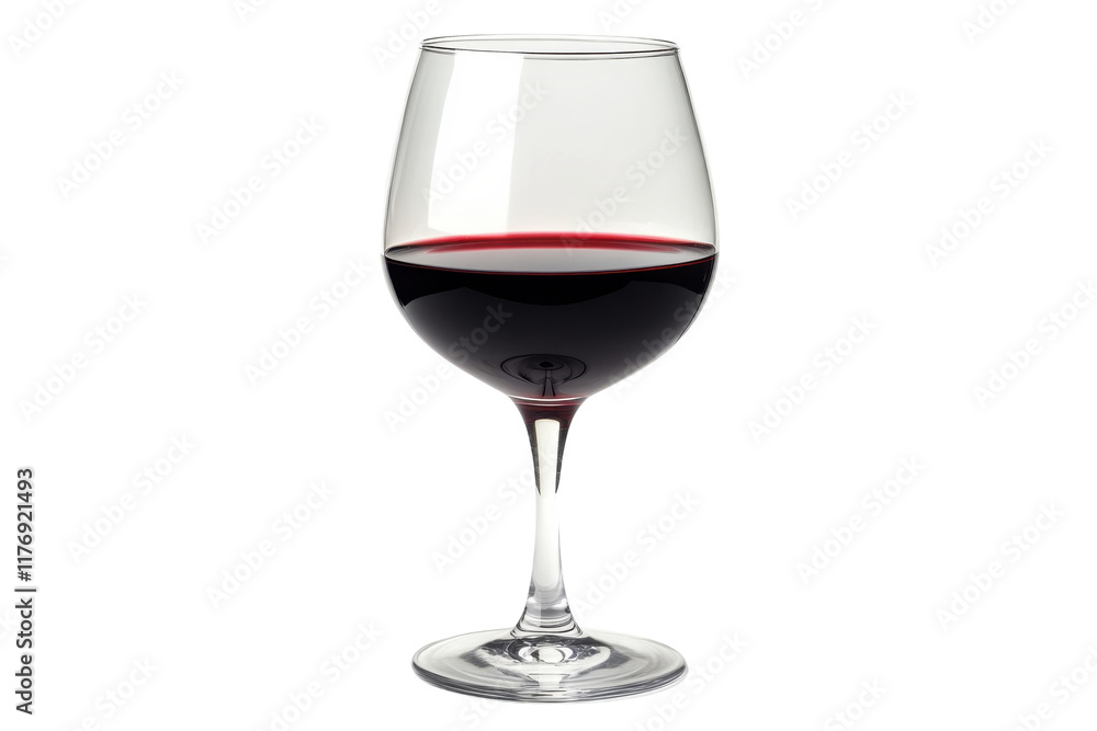 Elegant red wine glass filled with rich wine showcasing its deep color and clarity in a minimalistic setting Elegant red wine glass filled with rich wine showcasing its deep color and clarity in a minimalistic setting
