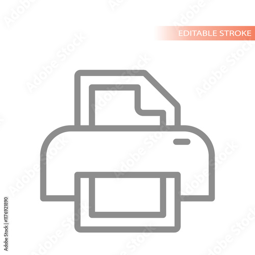 Printer line vector icon. Copy machine or fax symbol.