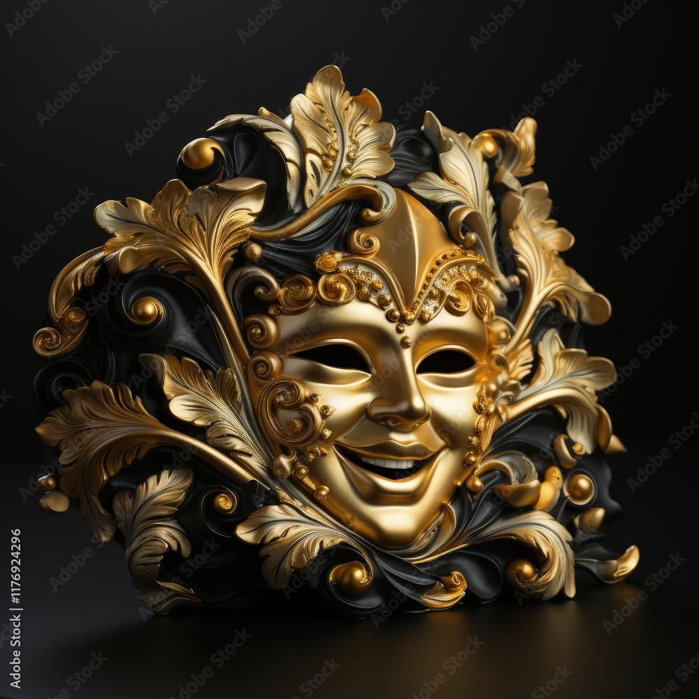 Naklejka premium Theatrical Venetian Mask of Comedy and Tragedy for Artistic Performance