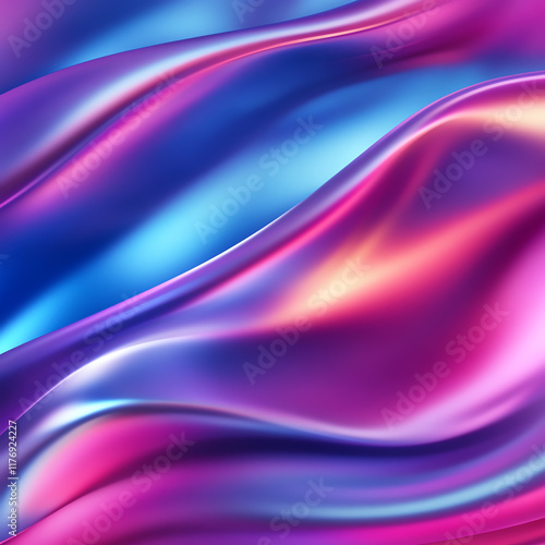 Wallpaper Mural A vibrant blend of blue and pink waves, creating a beautiful and dynamic abstract background. Torontodigital.ca