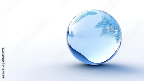 Wallpaper Mural A transparent blue sphere reflecting light on a smooth surface. Torontodigital.ca