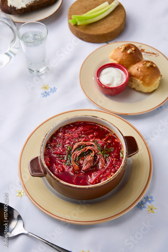Wallpaper Mural Traditional Beef Borscht in Natural Light with Elegant Composition Torontodigital.ca