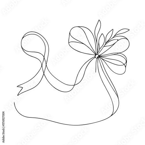 Elegant wedding decor with a bow and delicate line details