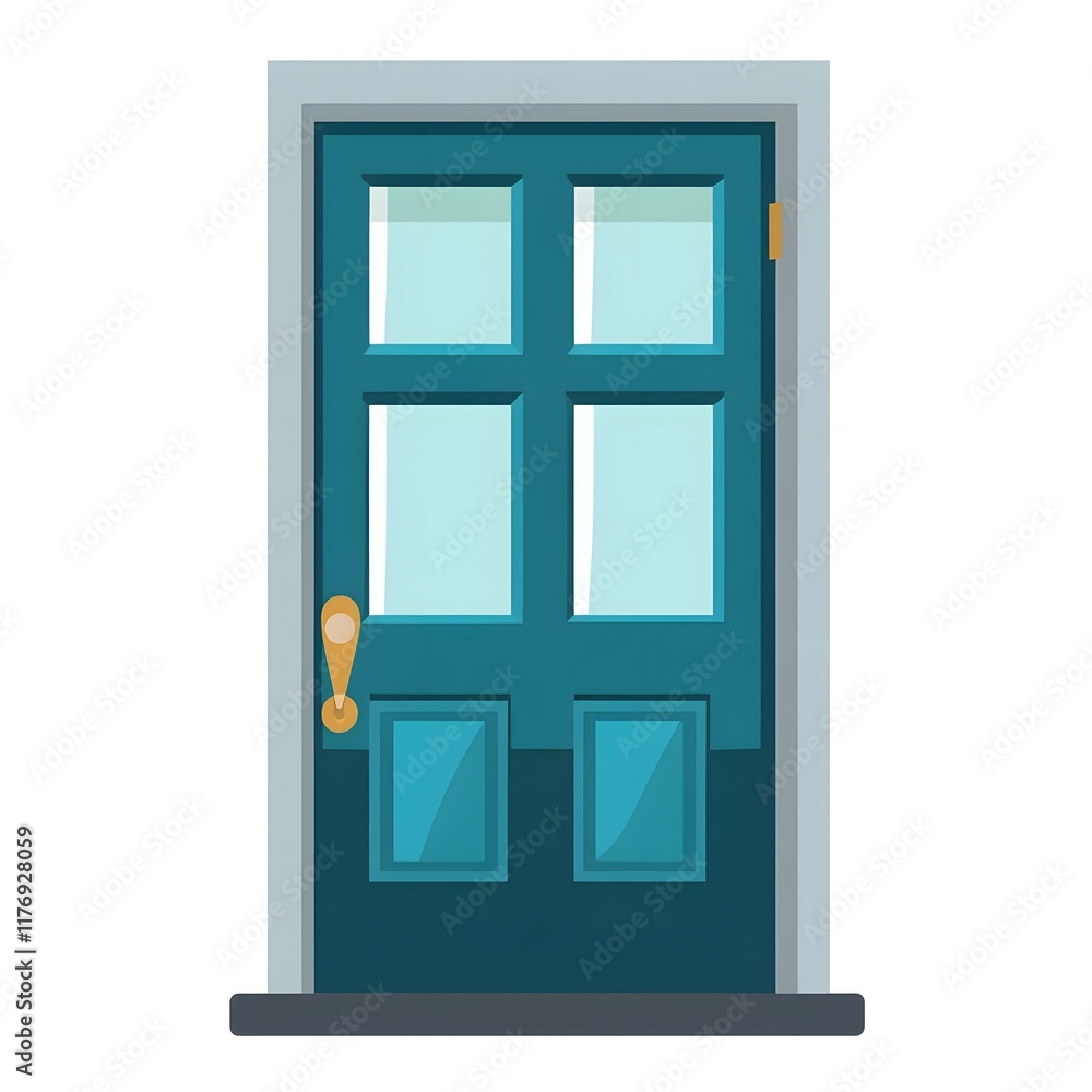 Blue Home Entrance Door icon logo symbol Blue Home Entrance Door icon logo symbol