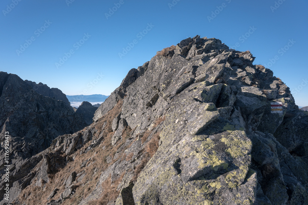 Fototapeta premium Raw rock landscape of high mountains, Tatra Mountains.