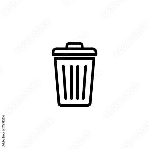 an icon featuring a trash can, symbolizing the waste management and recycling industry.