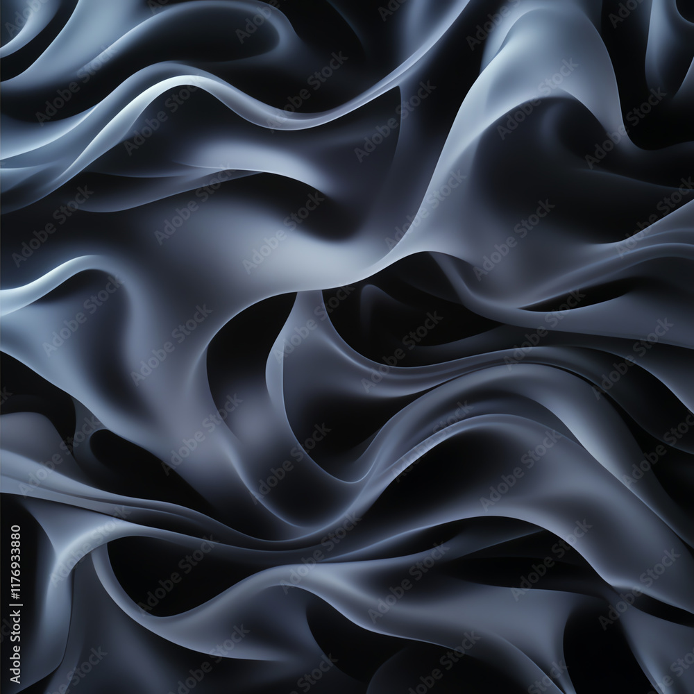 Obraz premium An abstract wave texture featuring flowing curves in dark shades, perfect for backgrounds, designs, or artistic projects.