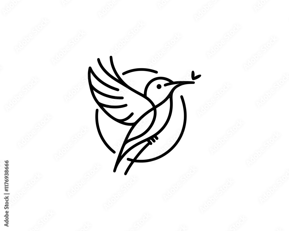 Bird Logo Design Icon Symbol Vector Illustration. Bird Logo Design Icon Symbol Vector Illustration.