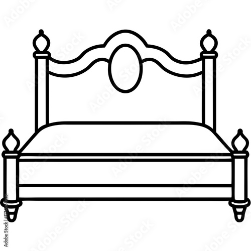 illustration of a bed in a room